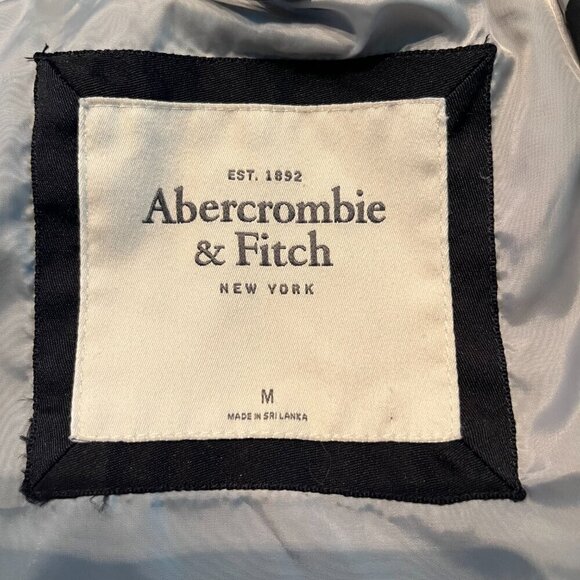 ABERCROMBIE & FITCH Navy Double Breasted Pea Coat Jacket with Shoulder Patch - M - Picture 11 of 14